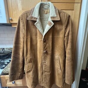 unisex Brown Shearling Coat